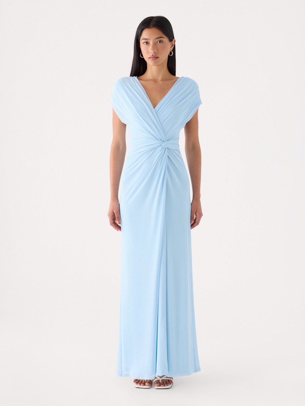 Peppermayo Pale Blue Twist-Knot V-Neck Gown